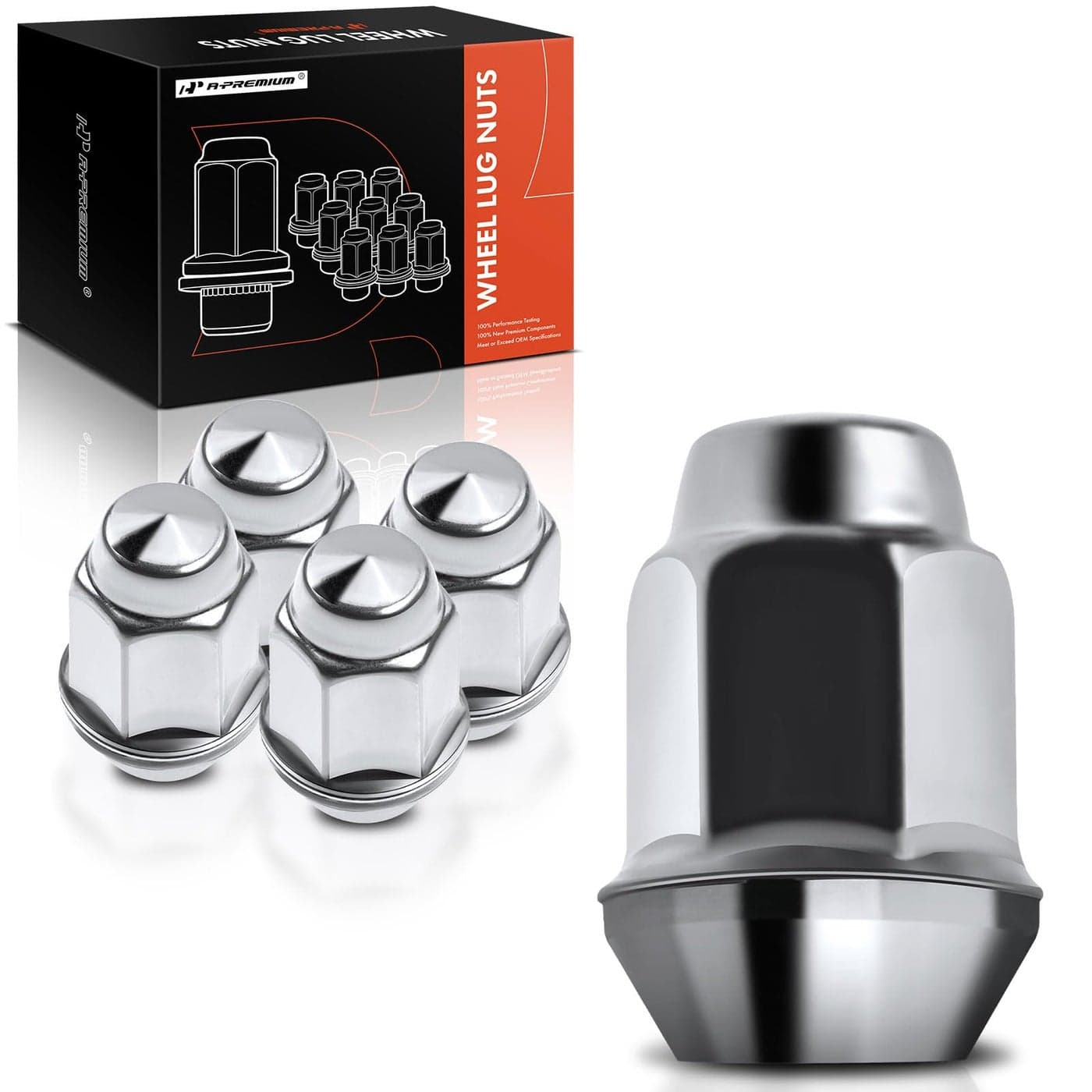 APremium M12150 Wheel Lug Nuts Compatible with Chevrolet Equinox Malibu Impala Camaro HHR GMC Terrain Envoy Saab 97x Buick 5PC Set