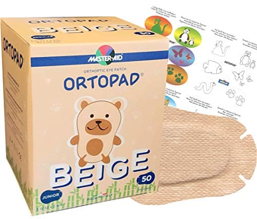 Ortopad Bamboo Beige Eye Patches 50Box Junior Size 02 yrs Stickers Included