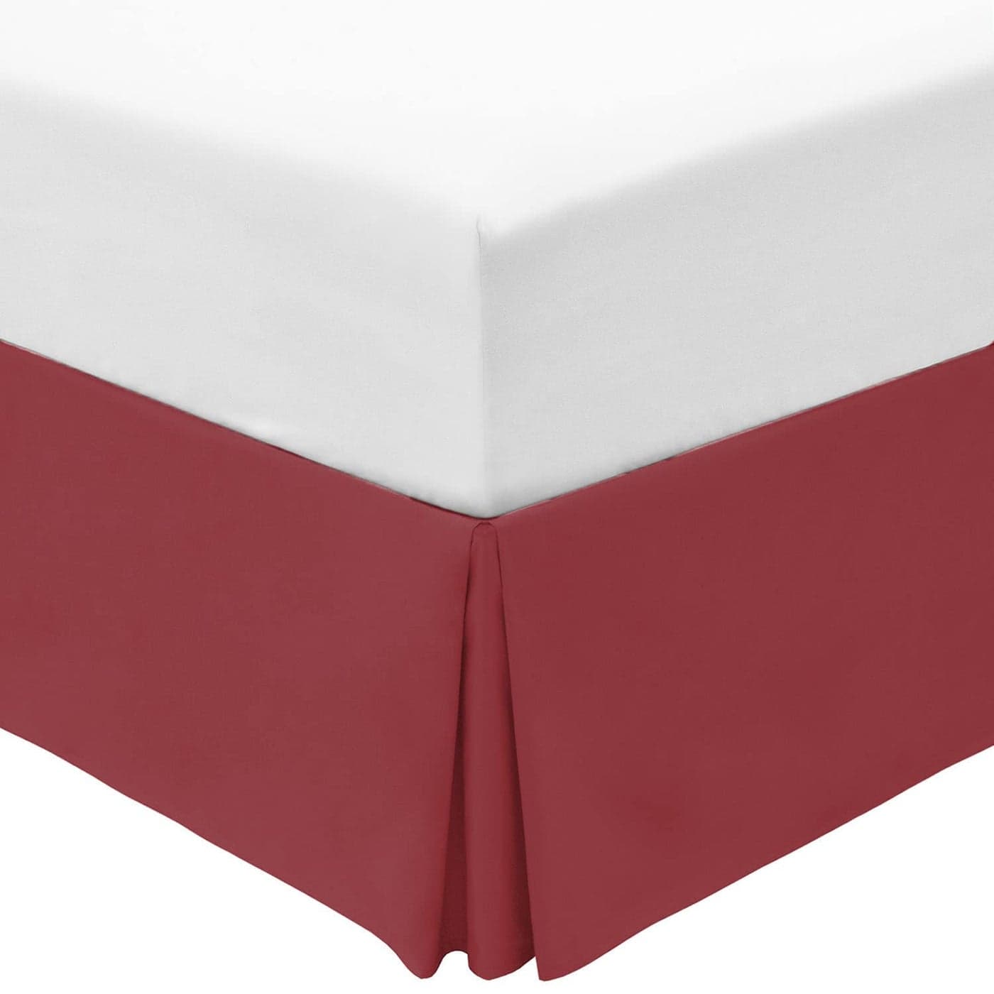 Mellanni Bed Skirt King Size Bed Skirting 15Inch Tailored Drop Pleated Dust Ruffle Hotel Luxury Bedding Wrinkle Fade Stain Resistant 1 Bedskirt King Brick Red