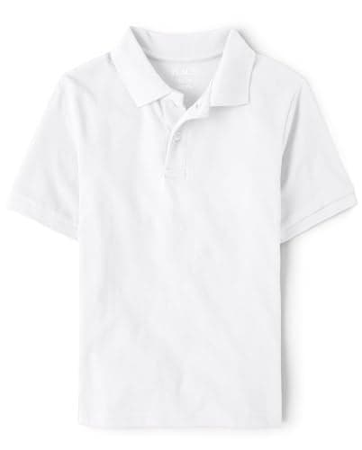 The Children's Place boys Short Sleeve Pique polo shirts, White, XX-Large US