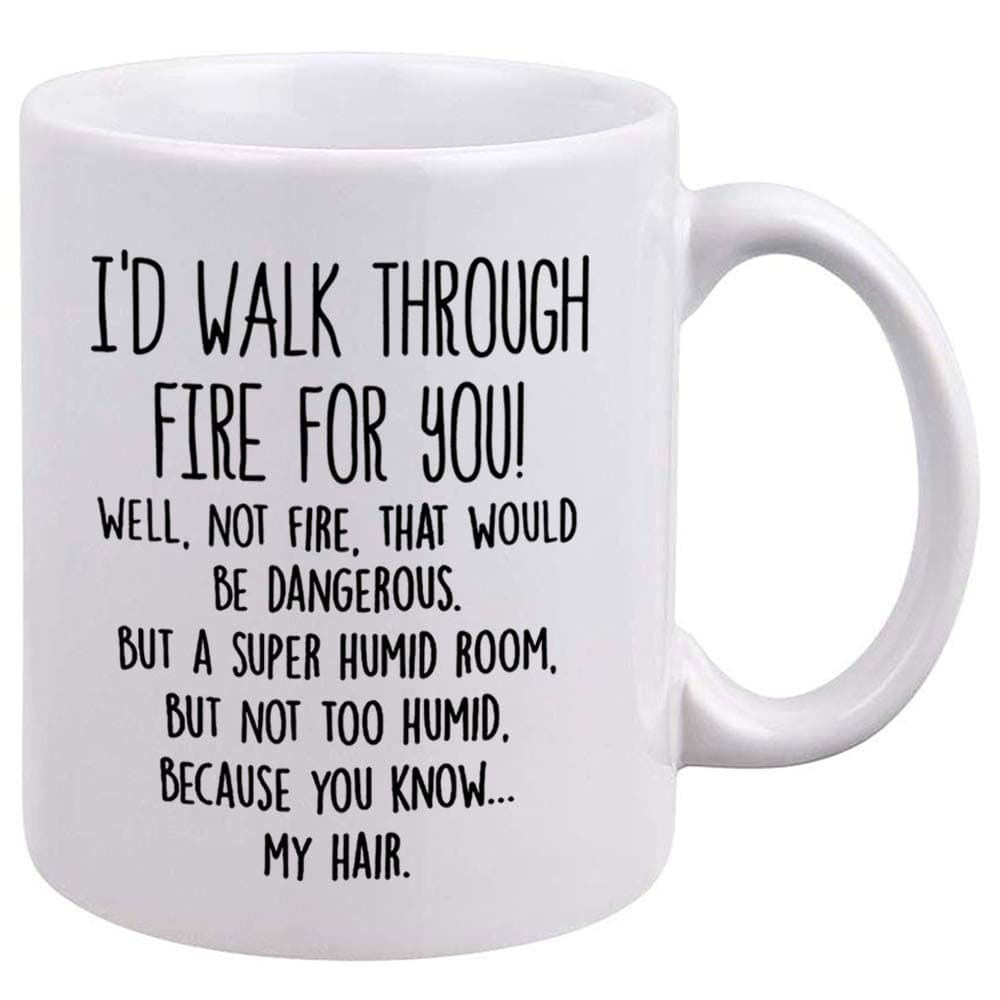 DQG CVT Best Friend Mug Id Walk Through Fire For You Funny Coffee Mug Unique Family Mugs Cool Birthday Christmas Gifts Idea For Men Women friends and Coworkers Novelty Tea Cup 11oz