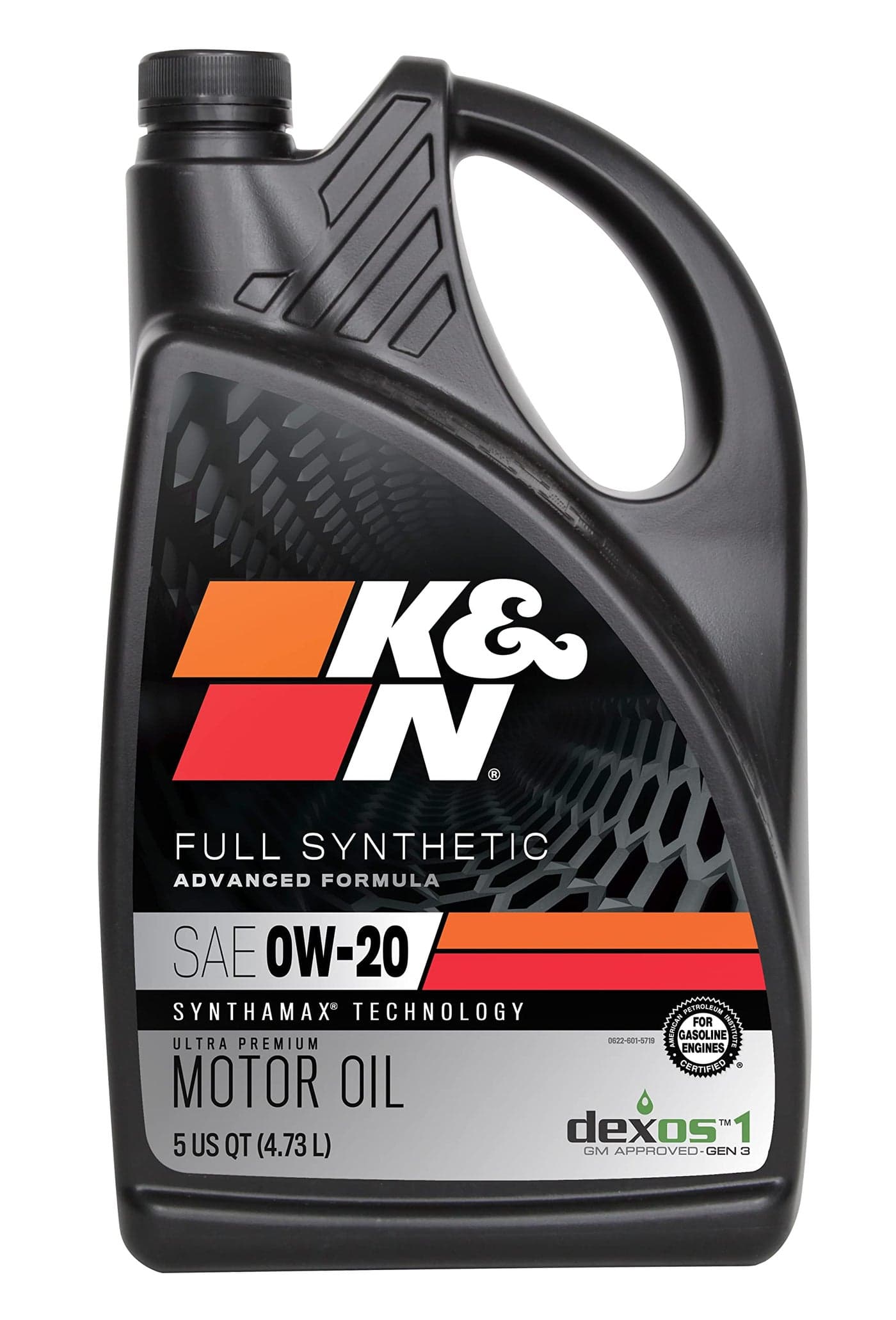 K&N Motor Oil: 0W-20 Synthetic Engine Oil: Premium Protection, High Mileage, 5 Quarts