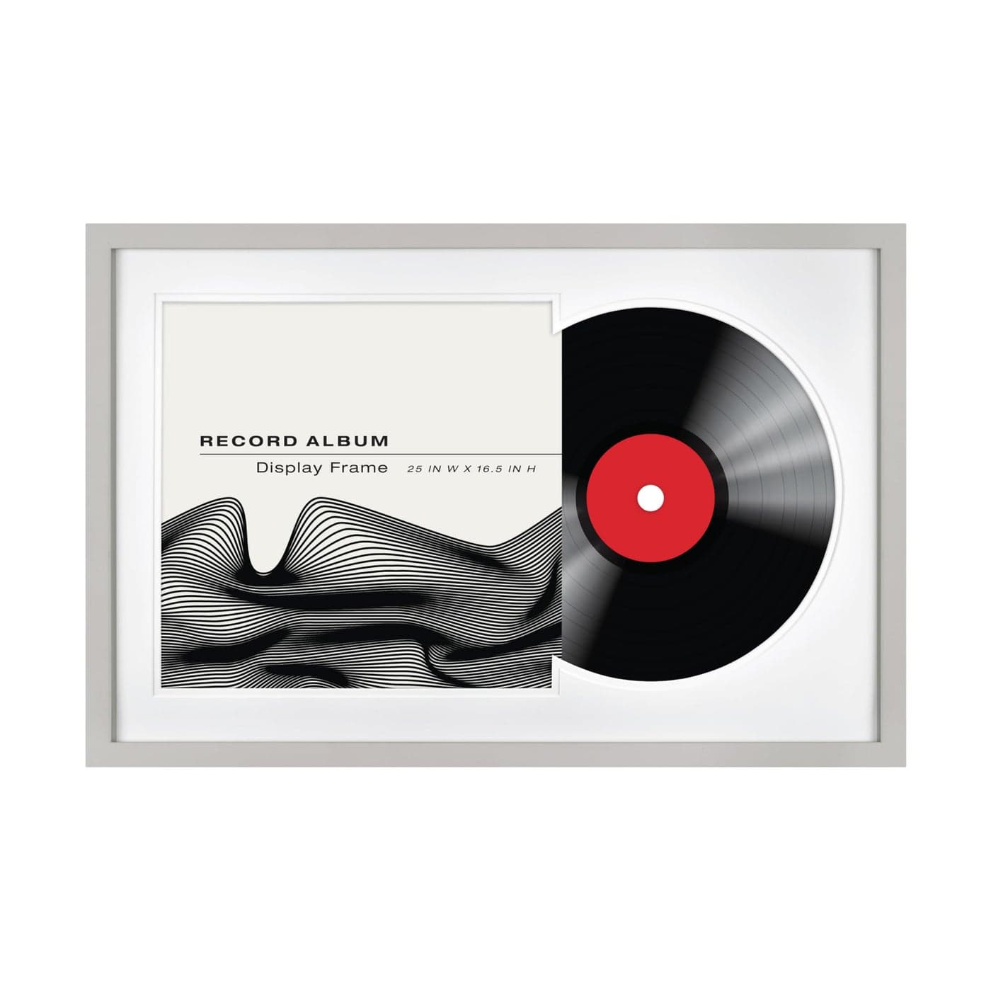 MCS Double Matte Record Album Frame 165x25 Record Frame Gray Frame for LP Vinyl Record Jacket Display 1Pack