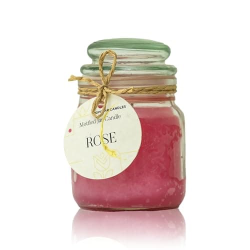 Popular Candles Premium Scented Jar Candle - 3 Ounces, Hand-Poured with Rose, 22-Hour Burn Time, Paraben & Phthalate-Free, Reusable Glass Jar, Perfect for Gifting, Aromatherapy, Home Décor