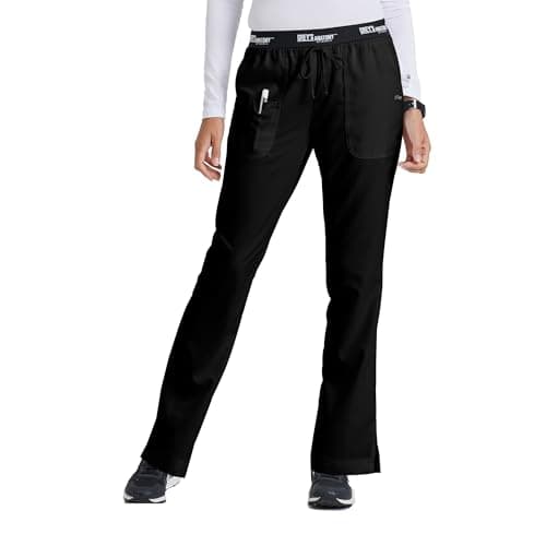 BARCO Grey’s Anatomy Classic Aubrey Scrub Pant for Women – Black, 3-Pocket Bottoms with Natural Stretch, Soil Release Fabric, and Super Soft Finish – Small, Regular Fit