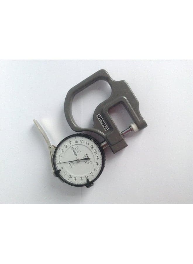Mitutoyo 7301 Dial Thickness Gage, Flat Anvil, Standard Type, 0-10mm Range, 0.01mm Graduation, +/-15 micrometer Accuracy