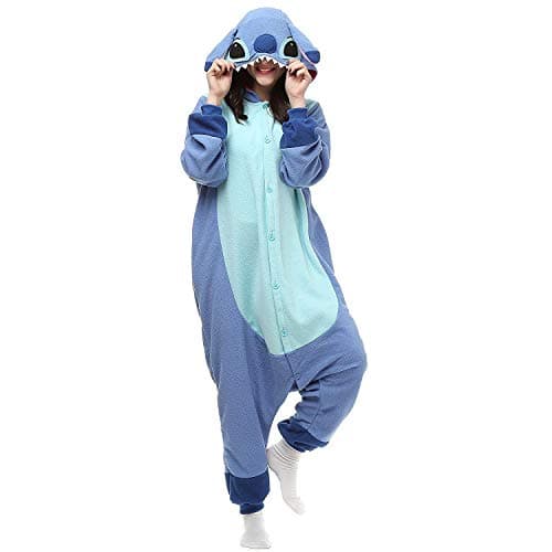 DEAGUI Unisex-Adult Animal Onesies Pajamas Halloween Costume Cosplay Funny Christmas Party Wear Daily Carton Outfit Blue