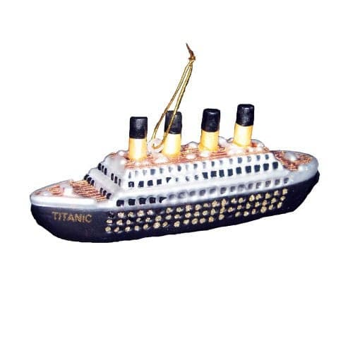 Kurt Adler 5Inch Noble Gems Glass Titanic OrnamentAnniversary