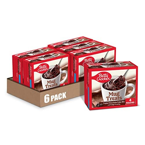 Betty Crocker Mug Treats Triple Chocolate Cake Mix with Fudge Frosting 4 Servings 125 oz Pack of 6