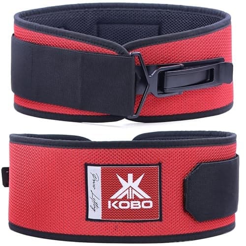 Kobo Flex Weave Lever Powerlifting Belt Bodybuilding Deadlift Squat Workout Strength Training for Men & Women