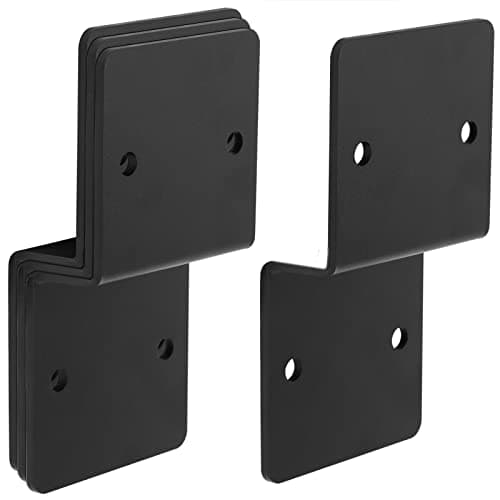 eoere 4 PCS Z Deck Joist Tie, 2x6 Pergola Brackets, 6 Gauge Black Heavy Duty 6" Post to Beam Connector for Wood, Width 5"