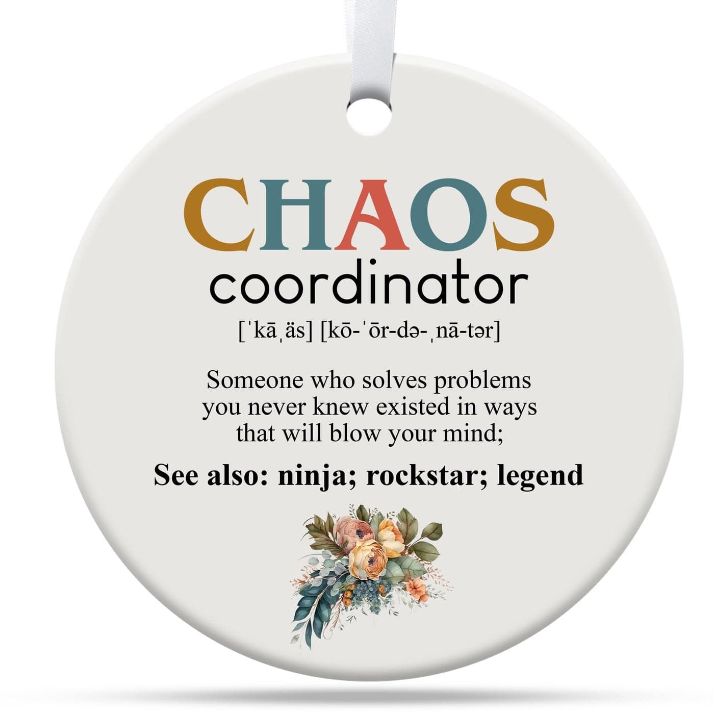 Funny Christmas Ornaments 2025 Teacher Gifts Gifts for Coworker Boss Husband Wife Sister Ceramic Ornament