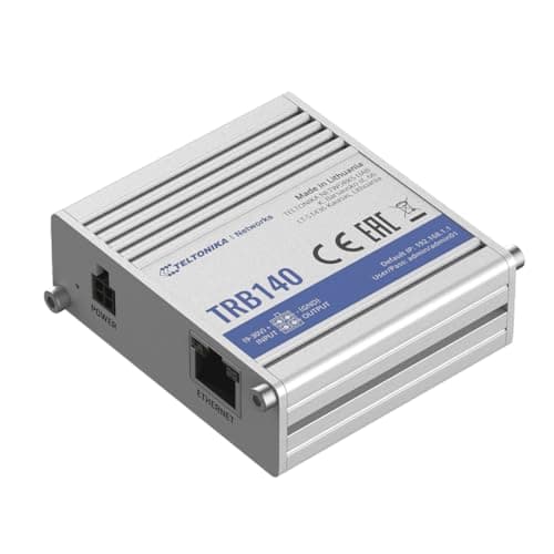 Teltonika TRB140003000 Model TRB140 Industrial LTE Gateway For Europe the Middle East Africa Korea Thailand India and Malaysia Operators Only 4GLTE 3G and 2G Connectivity Ethernet Interface