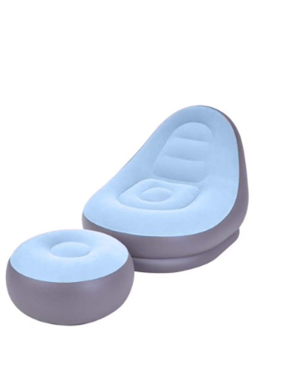 Inflatable Lounge Chair with Ottoman Blue