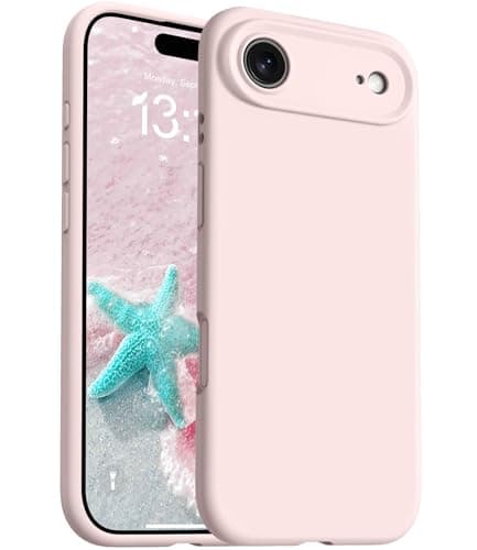 OTOFLY Magnetic for iPhone 17 Air CaseCompatible with MagsafeClassic Liquid Silicone Mobile Phone CaseIntegrated Camera Control ButtonAntiScratch Microfiber Lining Chalk Pink