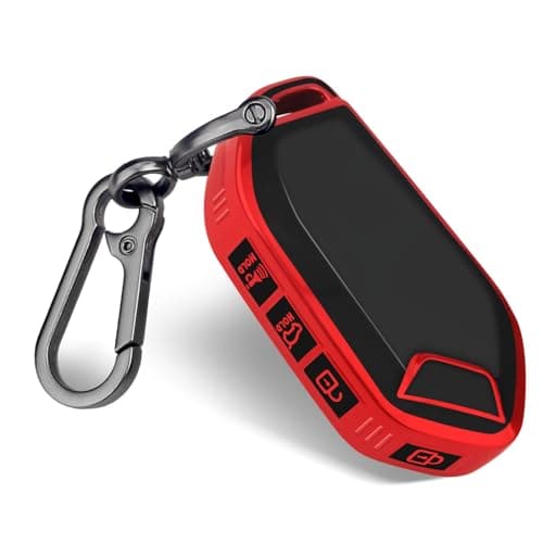 QBUC for KIA Key Fob Cover with keychian,TPU Protection Key Case Compatible with Telluride 2023 2024 2025 EV5 Sorento K4 K5 GT-Line Remote Smart Key Fob Protector (Red)