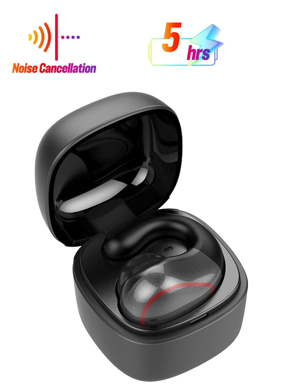 Mini Wireless Open Earbuds with Mic for iPhone and Android, Lightweight Bone Conduction Headphones for Running and Cycling