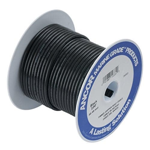 Ancor 102050 Marine Grade Electrical Primary Tinned Copper Boat Wiring (16-Gauge, Black, 500-Feet)