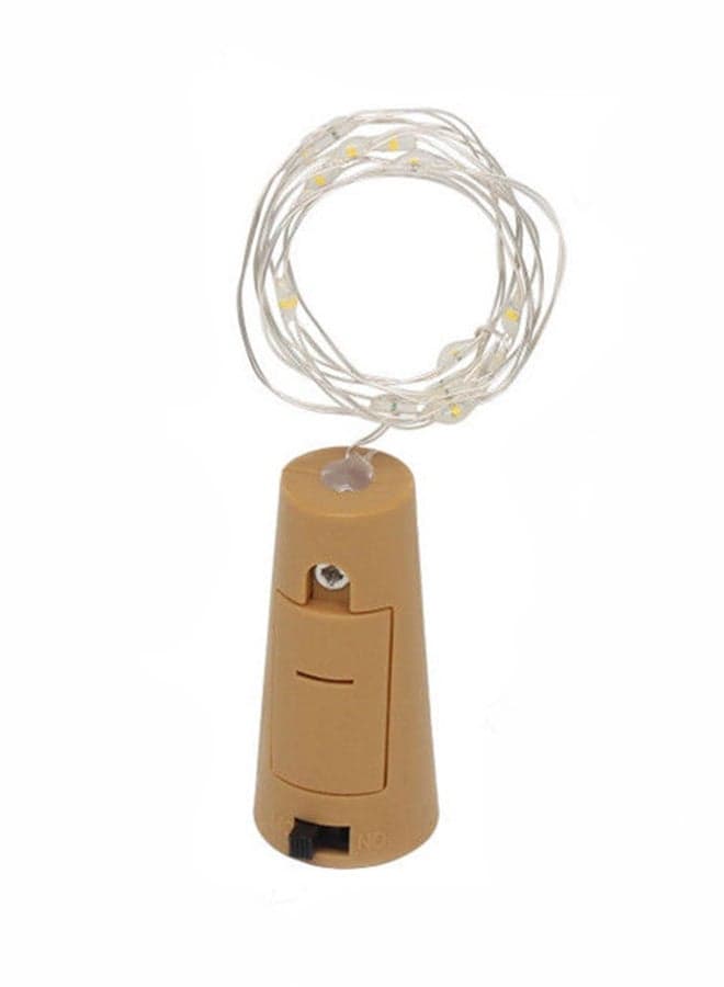 1M 10 LED Cork Shape Bottle Lights Yellow