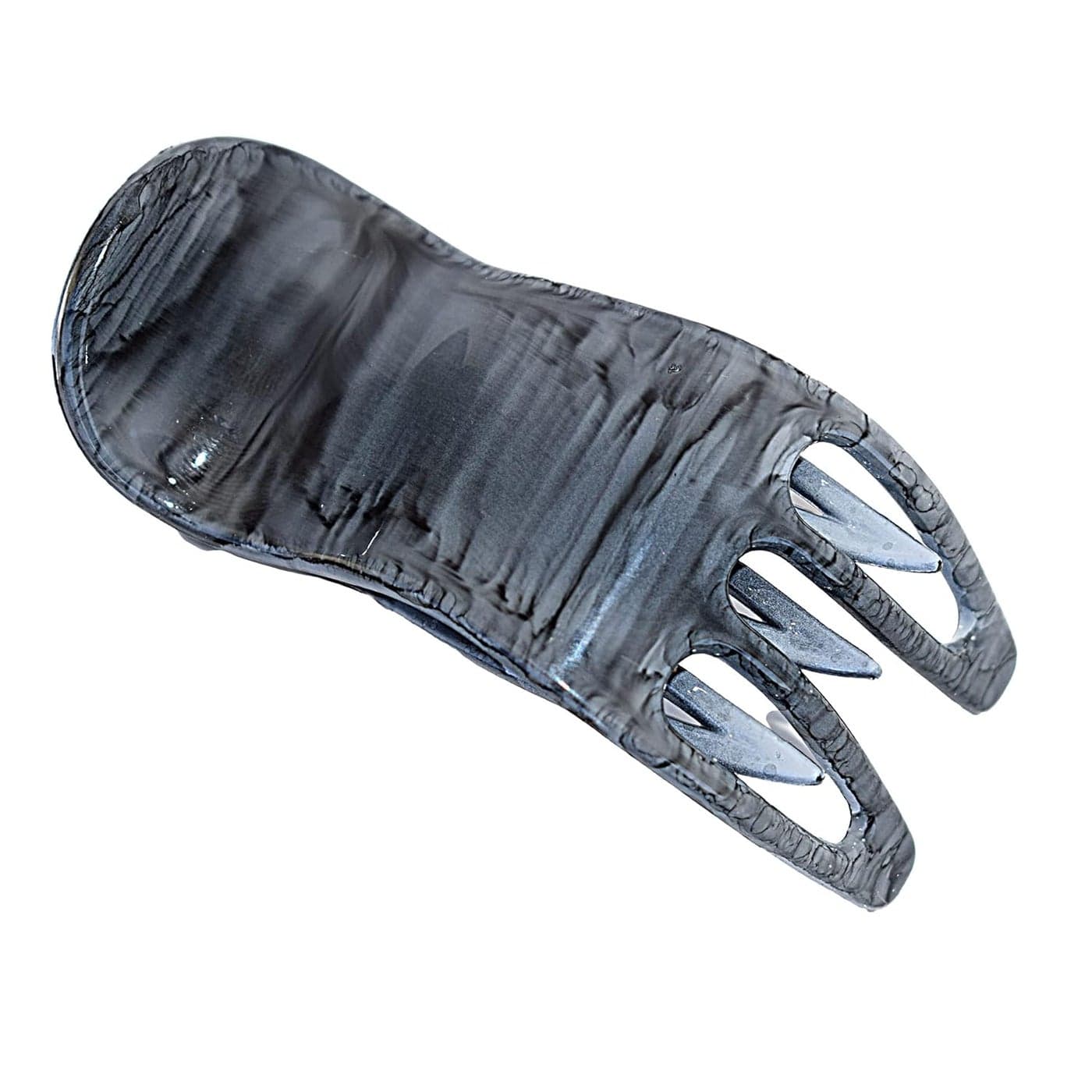 Parcelona French Simply Bear Paw Medium 3 Celluloid Acetate Side Slide In Jaw Yoga Fine Hair Claw Clip for Women and Girls Grey Streaks