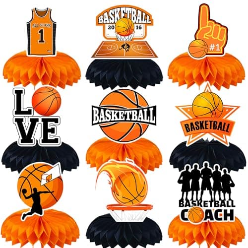 9 Pcs Basketball Centerpieces Basketball Party Decorations Basketball Table Decorations Basketball Birthday Party Supplies