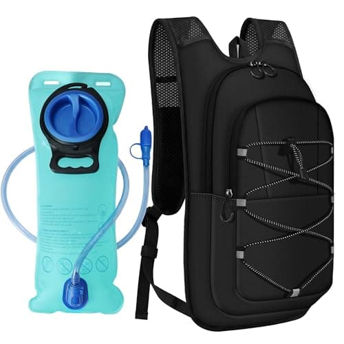 MIYCOO Hydration Backpack Lightweight Hiking Water Backpack with 2L Water Bladder Running Hydration Vest Backpack for Men Women Hydration Pack for Hiking Cycling Climbing Black 10L