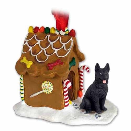 Conversation Concepts German Shepherd Gingerbread House Christmas Ornament Black