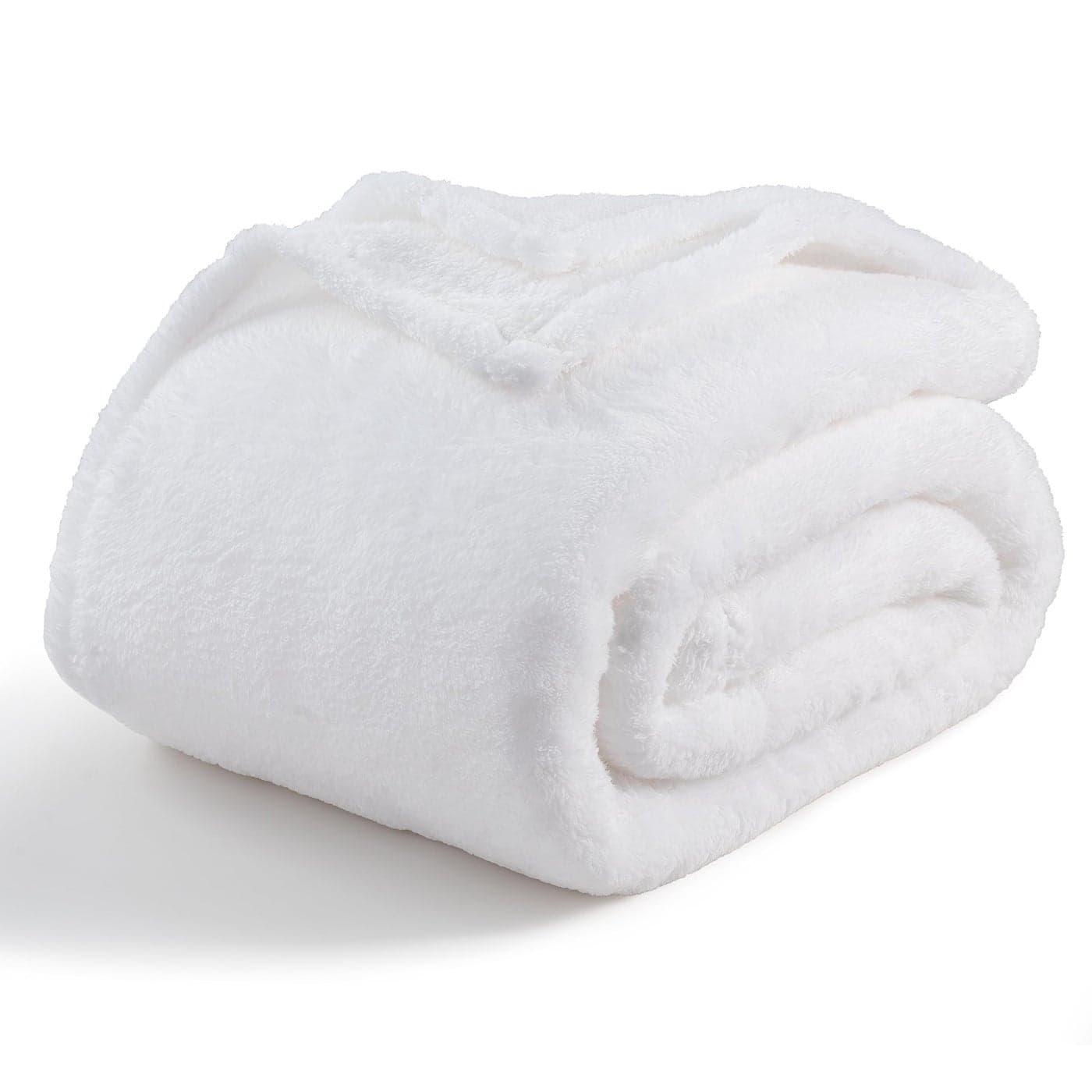 Berkshire Blanket Classic ExtraFluffy Plush Blanket Queen Size Soft Fuzzy Fluffy Long Hair Blanket for Couch Sofa Bed True White 90x90 Inches