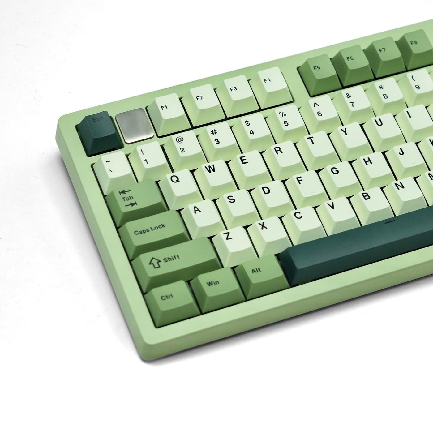 Womier Matcha PBT keycaps, Cherry Profile Keycaps 75 Percent,Double Shot Keyboard keycaps, Green Keycaps for Mechanical Keyboard (125 Key,only keycaps)
