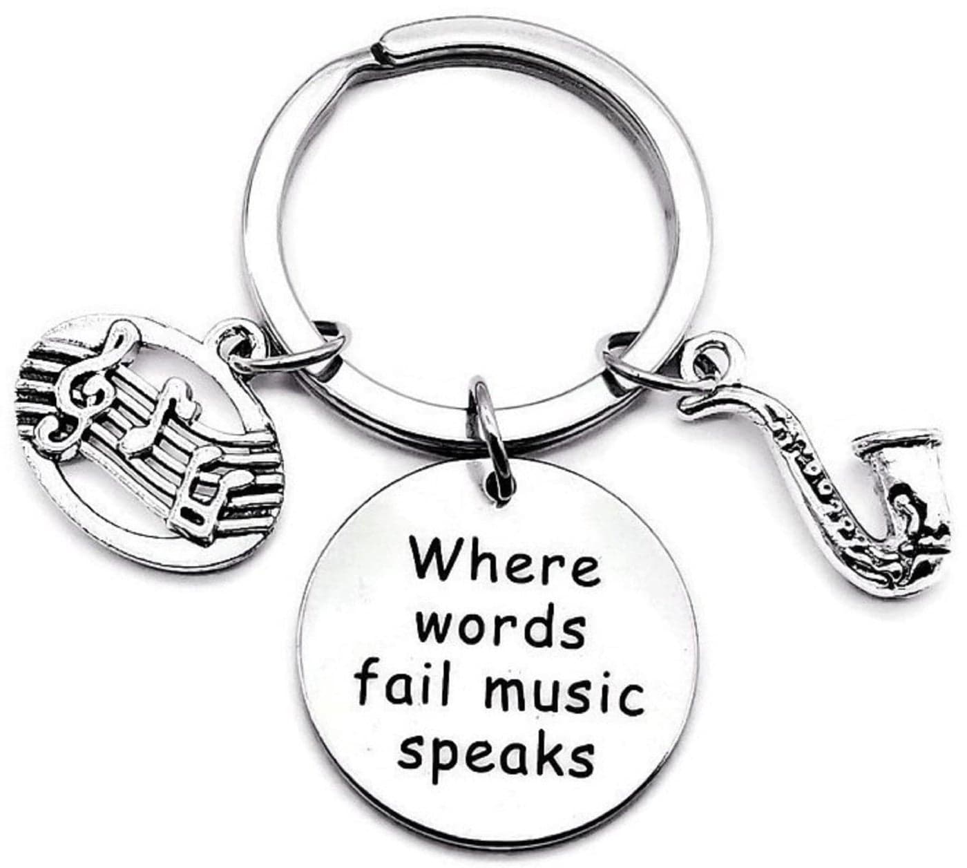 Saxophone Keychain Music Note Musical Instrument Music Teacher Student Gift Musician Gift Saxophone Key Ring