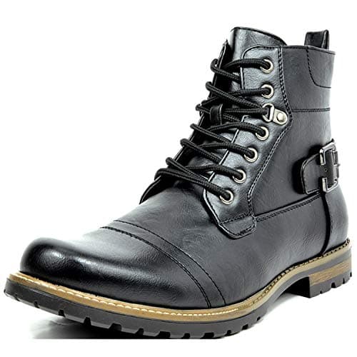 Bruno Marc Men's Motorcycle Combat Boots Casual Zipper Biker Boot, Black, Size 11 M US, PHILLY-5