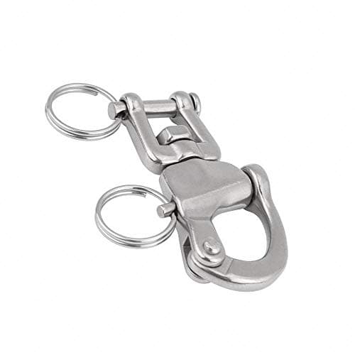 5 Inch Jaw Swivel Eye Shackle Marine Grade Stainless Steel 316,Silver Tone -1 Pack