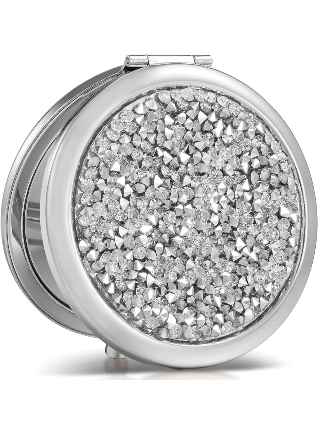 Compact Mirror Pocket Travel Makeup Mirror Mini Mix Diamond 1X/2X Magnifying Round Metal Pocket Makeup Mirror Portable Folding Mirror for Travel Home Office Purse