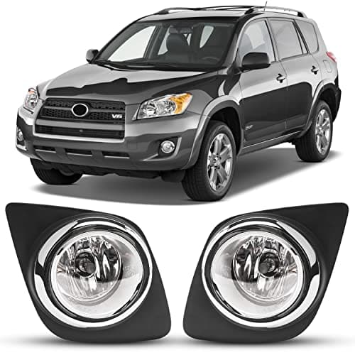 DLAA Fog Lights For Toyota RAV4 2009 2010 2011 2012 Front Fog Lamps Kit Car Styling Spot Light With Cables, Clear Lens - 1 Pair