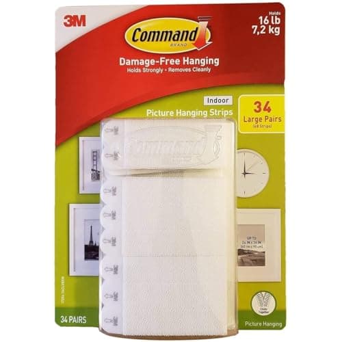 Command Indoor Picture Hanging Strips 34 Large Pairs 68 Total Strips