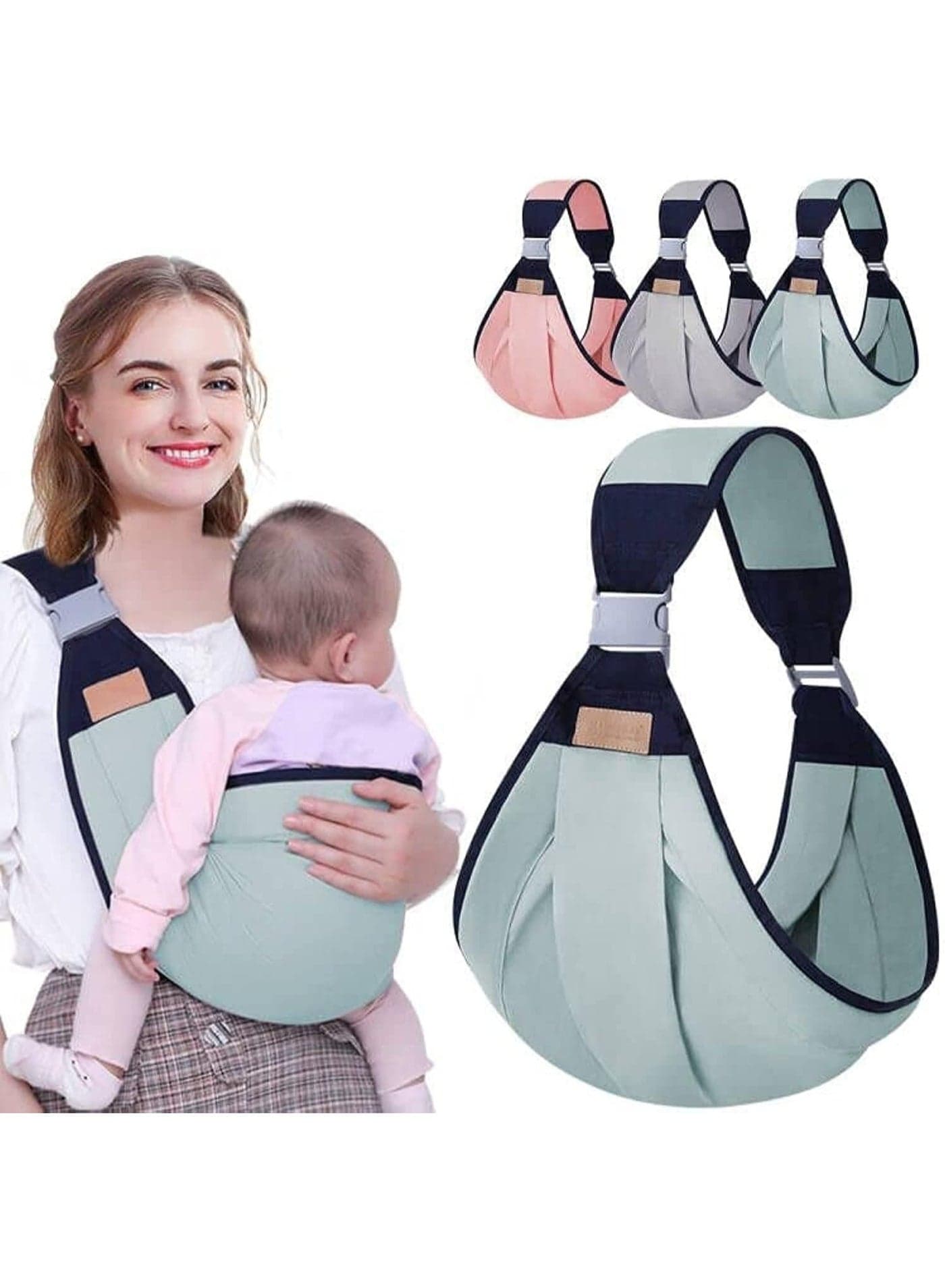 Ergonomic Baby Carrier Sling with Adjustable Strap for Newborns and Toddlers, Breathable Soft Fabric, Lightweight Design for Comfortable Hands-Free Carrying at Home or Outdoors