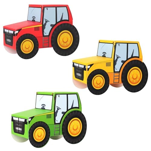 JOARHONAL Tractor Party Favor Boxes 12 PCS Tractor Gifts Boxes Farm Tractor Birthday Party Supplies Goodie Candy Bags Farm Theme Party Decorations