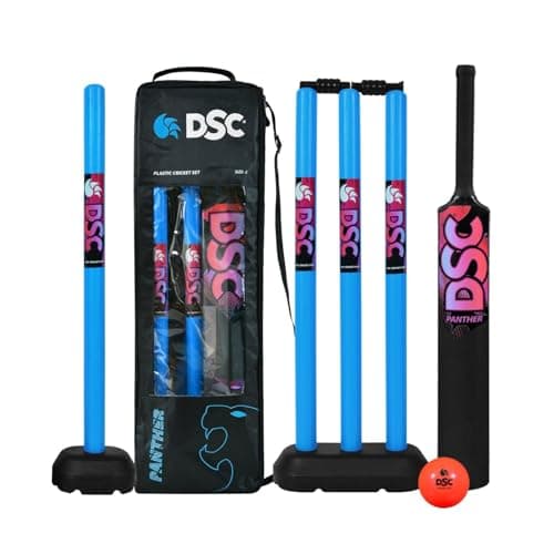 DSC Panther Plastic Cricket Set - Ideal for Tennis and Gully/Turf Cricket Bat, Size - 2