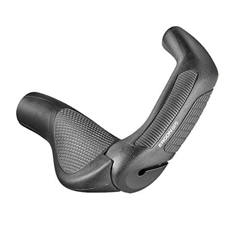 Ergon GP5 Ergonomic Lock-On Grips – Extended Bar Ends for MTB, Touring, Commuter & E-Bike Comfort and Control, Small, Black/Gray