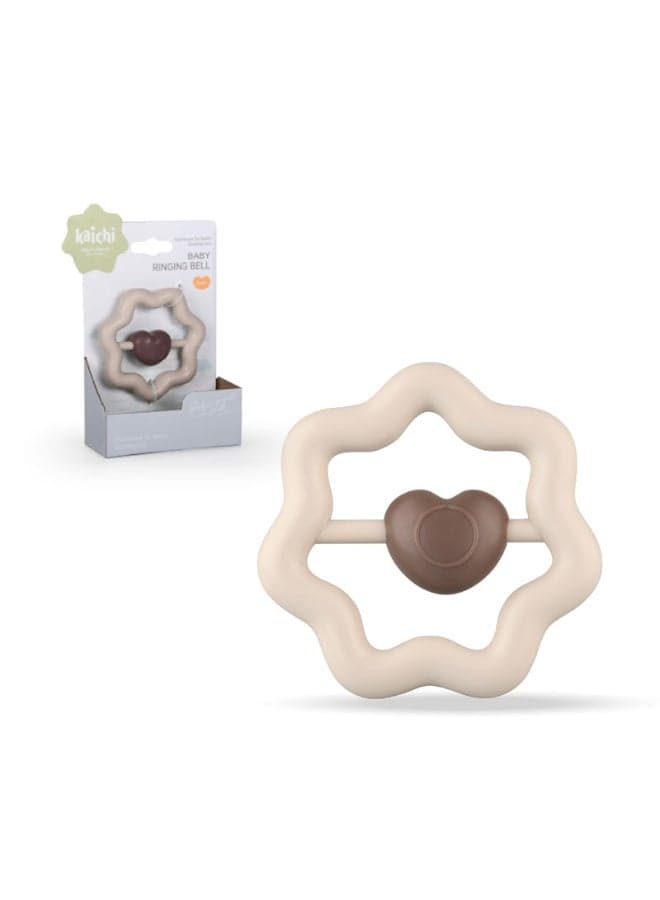 Baby Rattle Flower - Beige