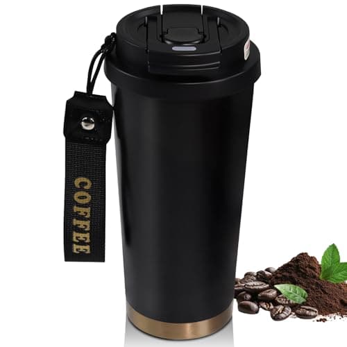 DITOSH Insulated Coffee Tumbler 17.9oz 530ml Travel Coffee Mug 316 Stainless Steel Dual Drink Openings Leakproof Lid Reusable Insulated Coffee Mug Hot and Cold Ideal Travel Mug for Coffee Lover Daily