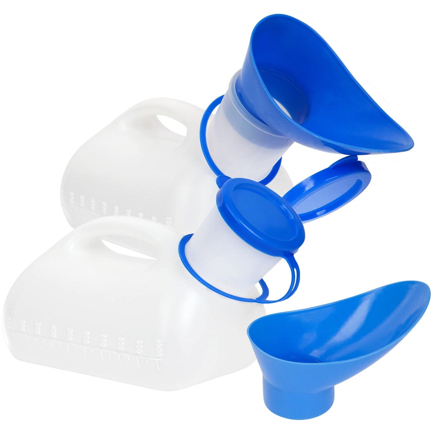 Unisex Urinal Bottle 2 Pack Portable Urinal for Women Men Female Urinal with Lid 32 Oz Female Urination Device Women Pee Funnel Cup for Emergency Travel Car Camping Stock Your Home
