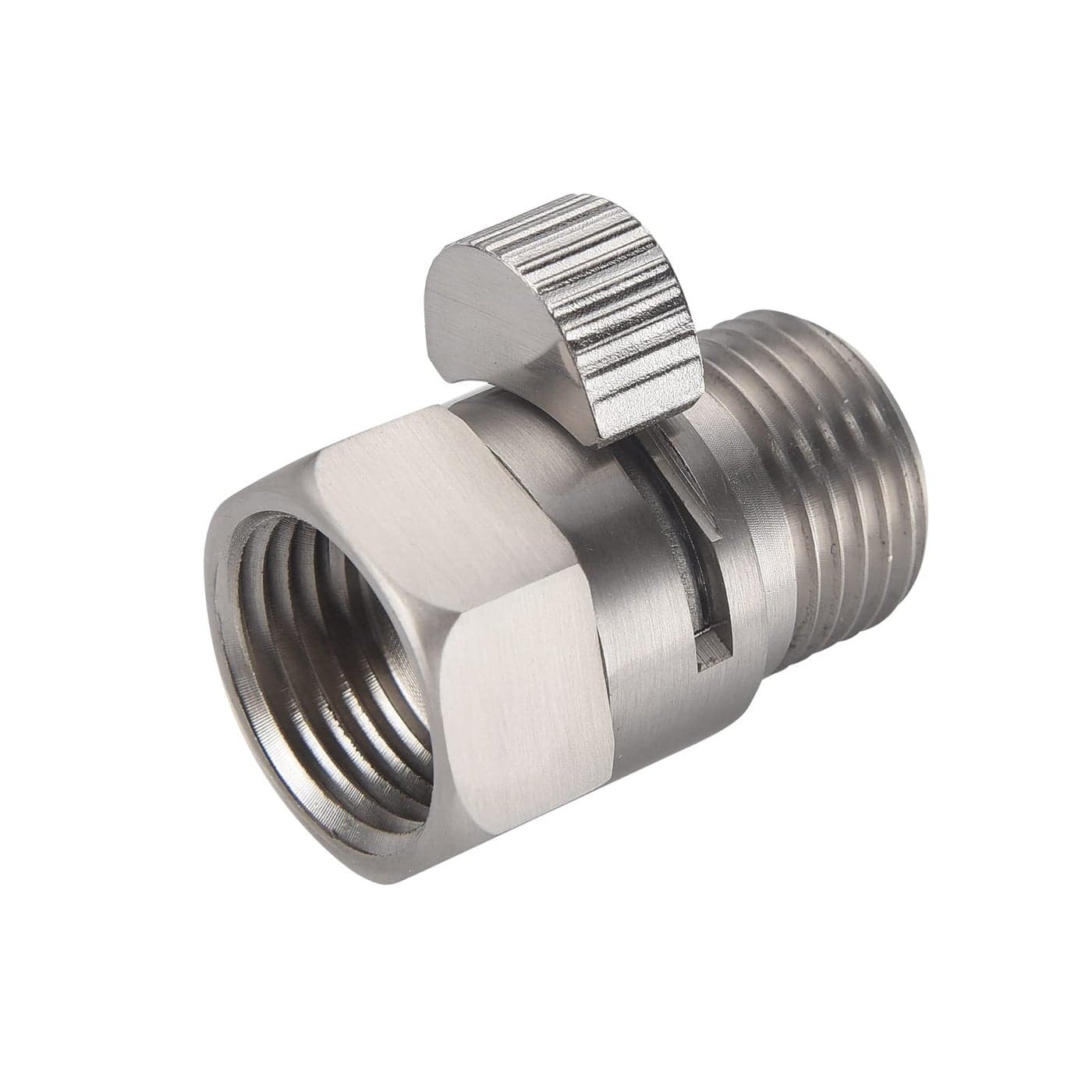 Brushed Nickel Water Flow Control Valve G 12 Shower Head Flow Control Brass Shut Off Valve for Handheld Water Pressure Regulator Replacement for Shower System