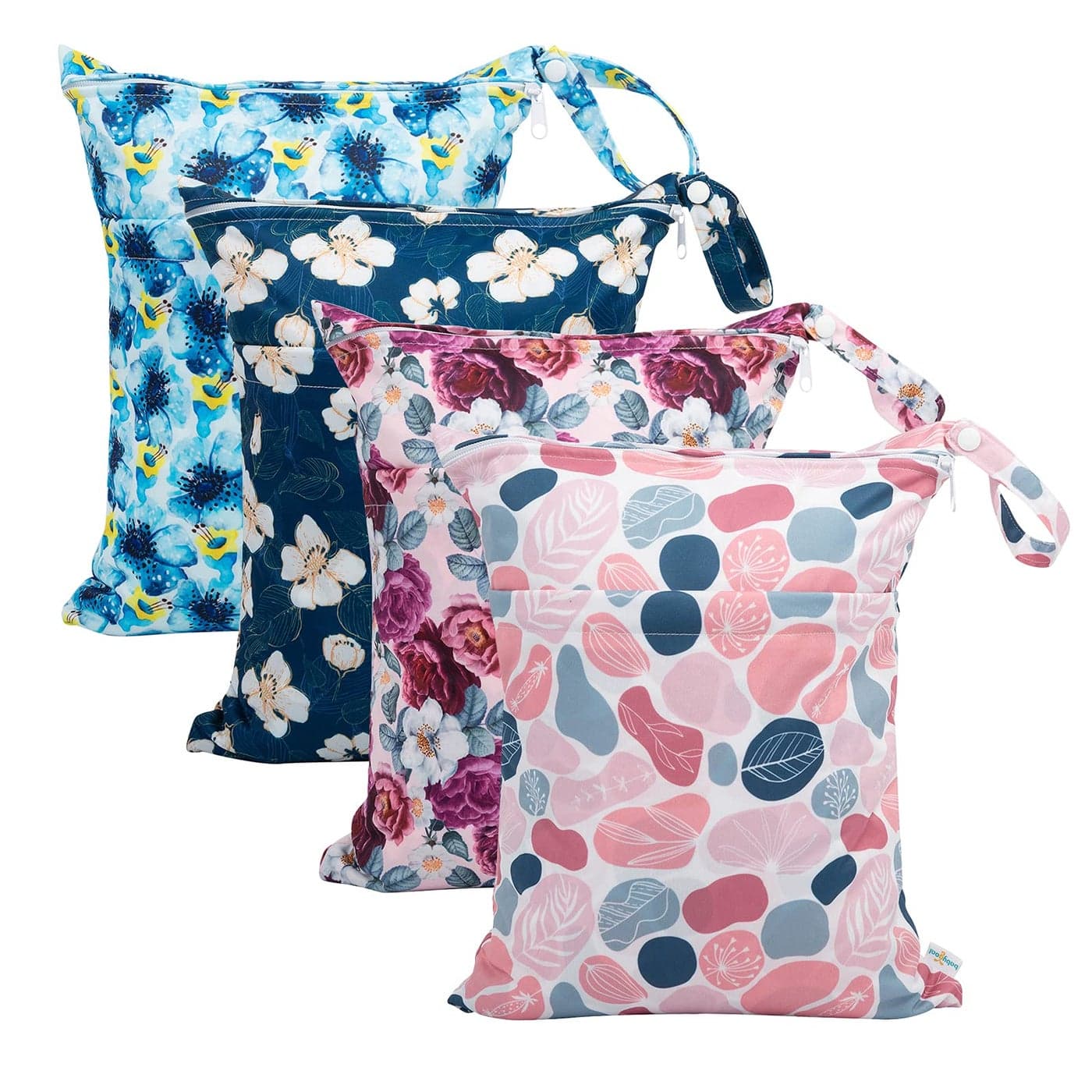 babygoal Wet Dry Bags for Baby Cloth Diapers Washable Travel Bags Beach Pool Gym Bag for Swimsuits Wet Clothes with Two Zippered Pockets 4 Pack 4LN14
