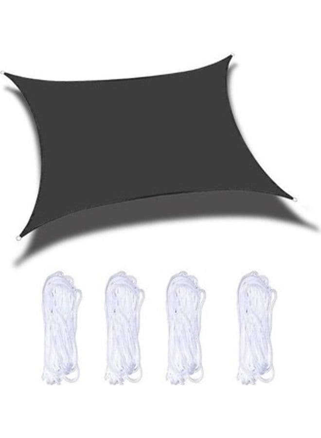 Sun Shade Sail Net Canopy UV Protection Awning Shelter with 4 Bundle Rope Black/White
