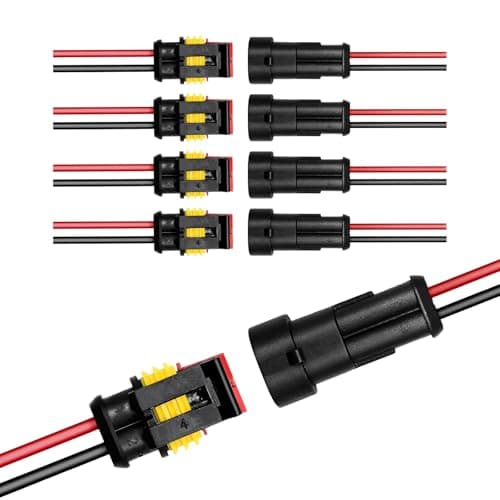 MUQIDA 5PCS 2 Pin Way Electrical Wire Connector Waterproof Male Female Electrical Plug Socket Kit 2 Wire 20 AWG Connector Quick Disconnect Plug for Cars Trucks Motorcycles