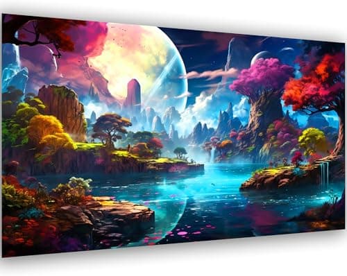 5D Large Size Diamond Art Kits for Adults Big Diamond Painting Kits for Adults Beginners DIY Extra Large Paint by Diamond Gem Art Dots Painting Kits for Walls Decor 276x16inch Moon Landscape