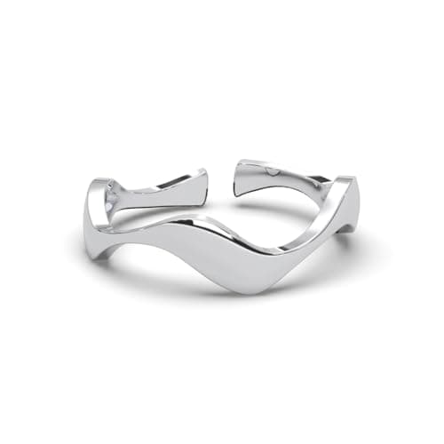 Clara Pure 925 Sterling Silver Wave Finger Ring | Size Adjustable | Thumb Band | Valentine Gift for Women Girls Wife Girlfriend