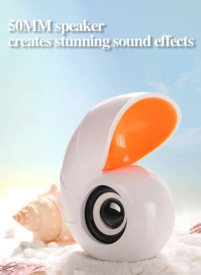 USB Conch Style Cute Desktop Mini Speaker, Suitable for Small Speakers on Computers, Desktops, and Laptops
