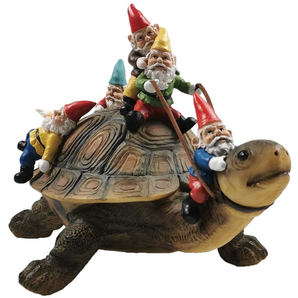 Sunthus Garden Gnome Turtle Statues Yard Art Resin Figurine Decorations Outdoor Garden Dcor